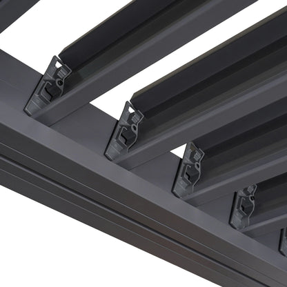 Byron Black Outdoor Pergola Aluminum with Adjustable Louvered Roof