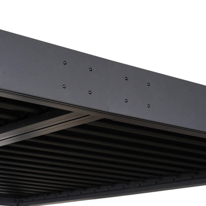 Byron Black Outdoor Pergola Aluminum with Adjustable Louvered Roof