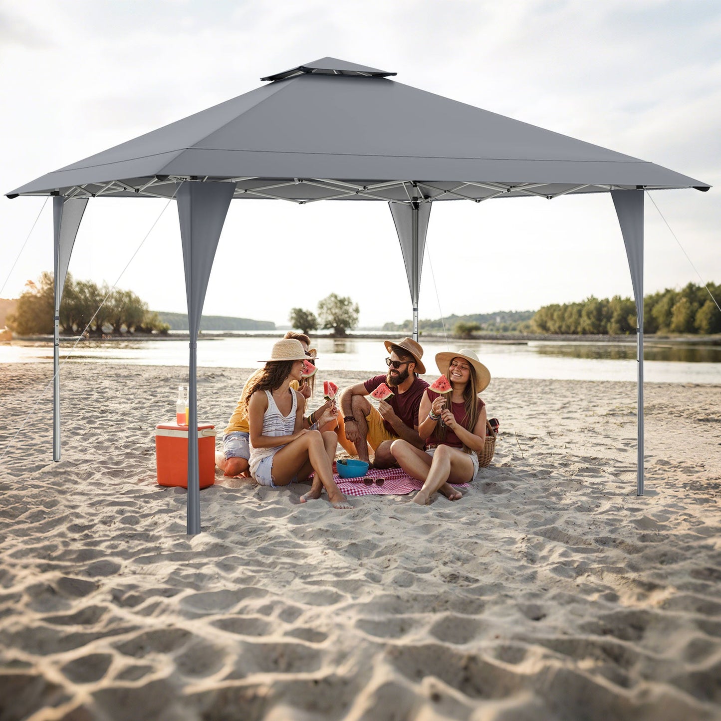 13 X 13 FT Pop up Gazebo with Portable Carrying Bag 8 Stakes and 4 Wind Ropes