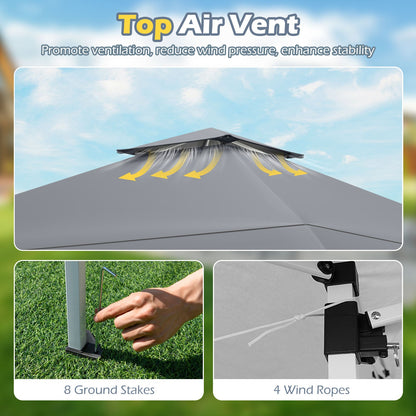 13 X 13 FT Pop up Gazebo with Portable Carrying Bag 8 Stakes and 4 Wind Ropes