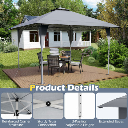 13 X 13 FT Pop up Gazebo with Portable Carrying Bag 8 Stakes and 4 Wind Ropes