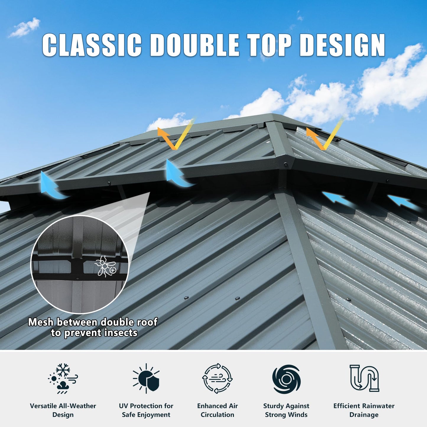 12' x 14' Hardtop Aluminum Outdoor Gazebo