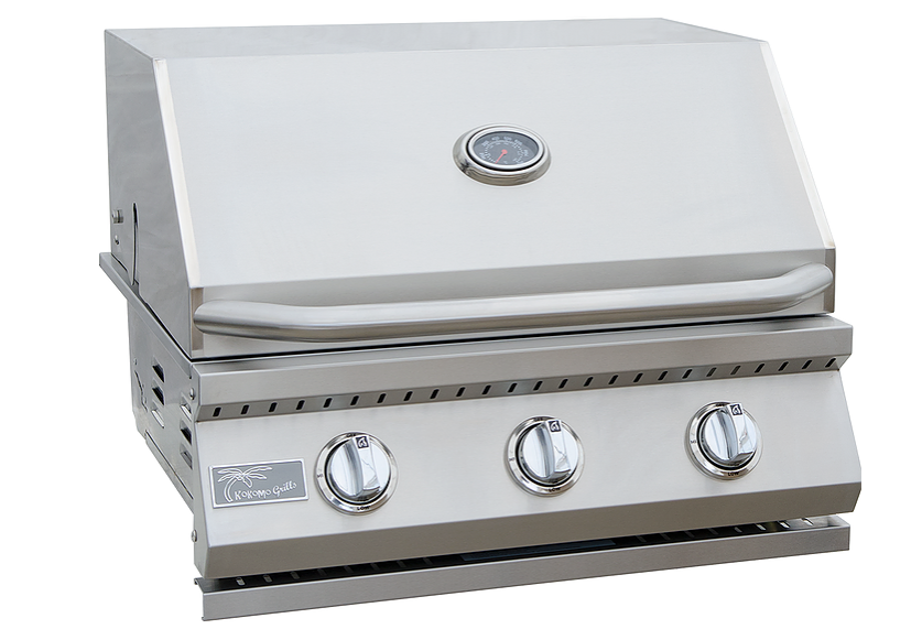KoKoMo 26” BBQ Grill with 3-Burner Stainless Steel Cart - Freestanding