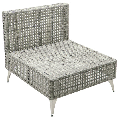Outdoor Patio Set with Fire Pit Table Rattan Gray 8 Piece 60000 BTU