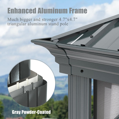 12'x12' Hardtop Gazebo Canopy with Galvanized Steel Double Roof