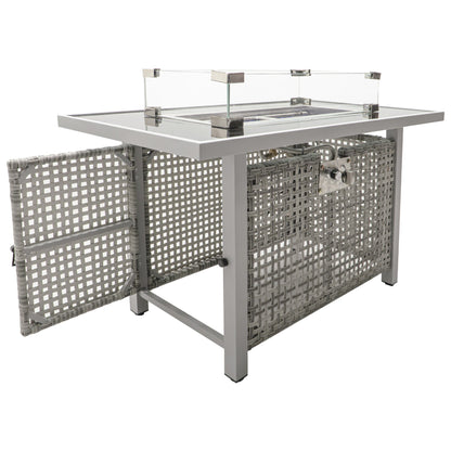 K&K Patio 8-Piece Patio Furniture Set with 43" Fire Pit Table