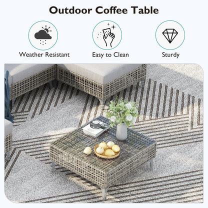 K&K Patio 8-Piece Patio Furniture Set with 43" Fire Pit Table