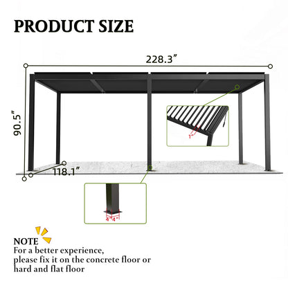 8640E Louver Pergola 10x19FT