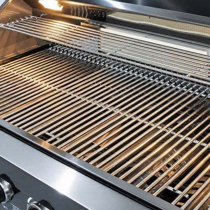 63" 6-Burner 85,000 BTU Black Outdoor Kitchen Island Grill + Marble Countertops