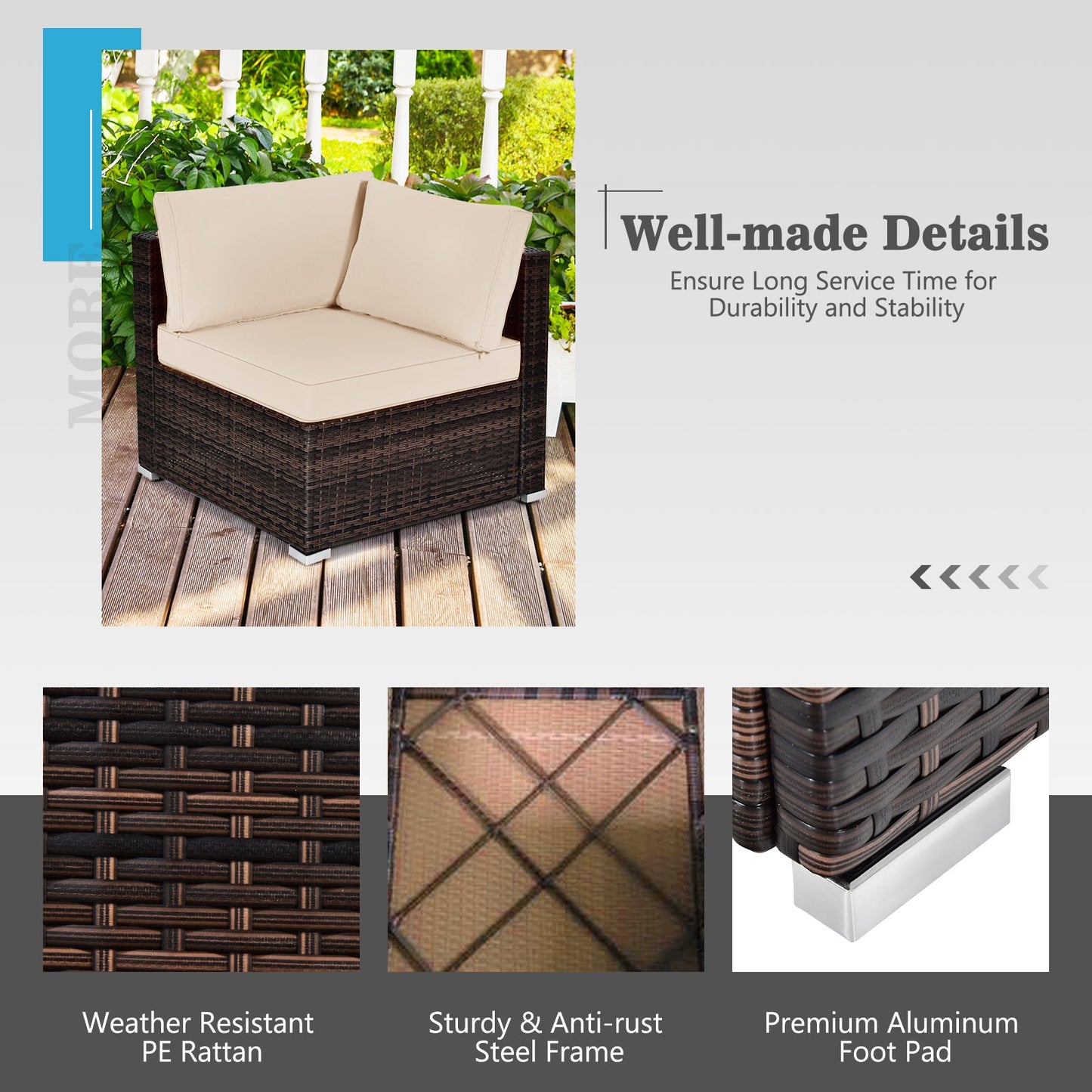 7 Pieces Patio Furniture Set with 35 Inches 50000 BTU Propane Gas Fire Pit Table and Waterproof Cover for Firpit