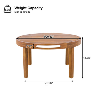 4-Piece Acacia Wood Outdoor Patio Furniture Set