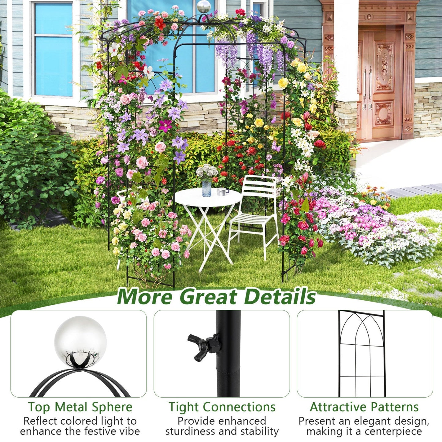 Birdcage Shape Gazebo for Climbing Plants and Wedding Ceremony Decoration