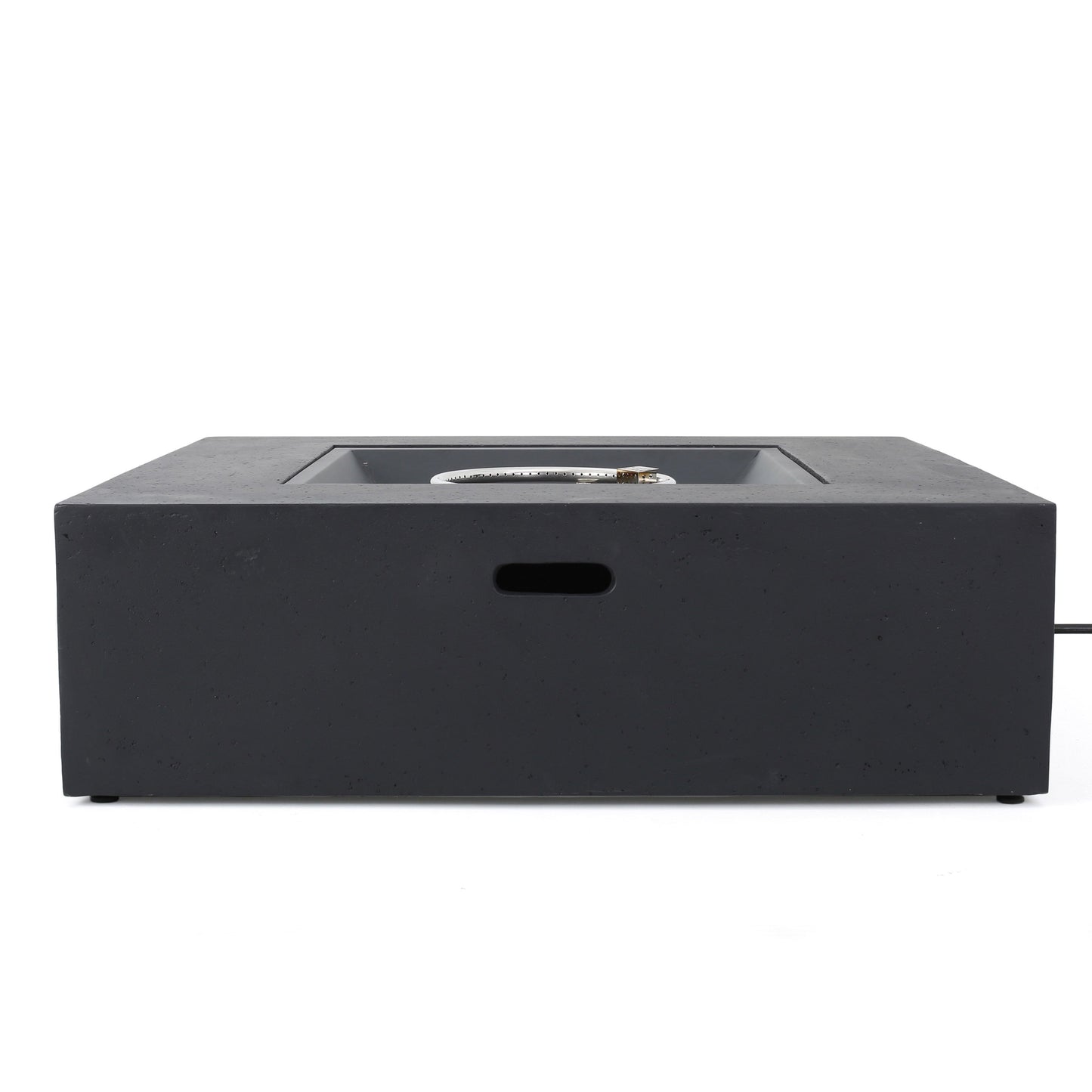 Modern 50,000 BTU Square MgO Fire Table with Propane Tank in Dark Grey