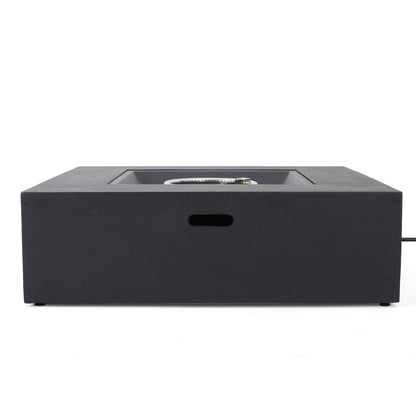 Modern 50,000 BTU Square MgO Fire Table with Propane Tank in Dark Grey