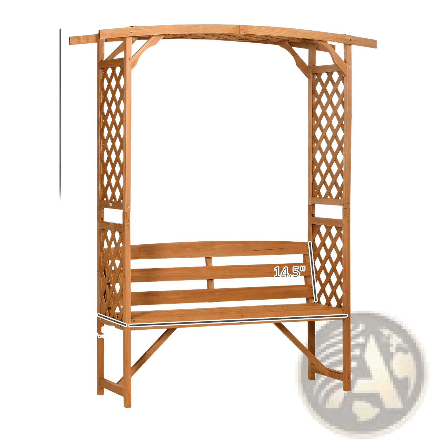 Arbor Garden Bench with Trellis and Pergola Arch
