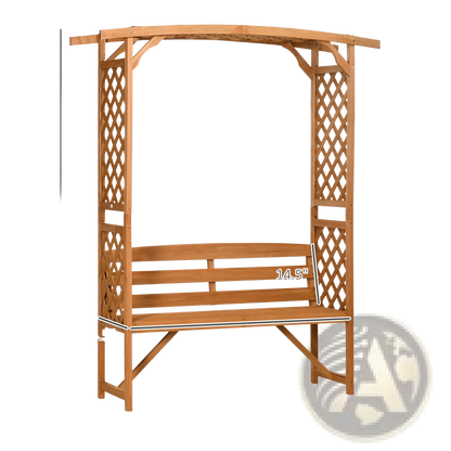 Arbor Garden Bench with Trellis and Pergola Arch