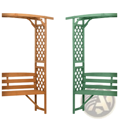Arbor Garden Bench with Trellis and Pergola Arch