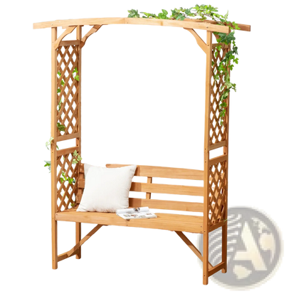 Arbor Garden Bench with Trellis and Pergola Arch