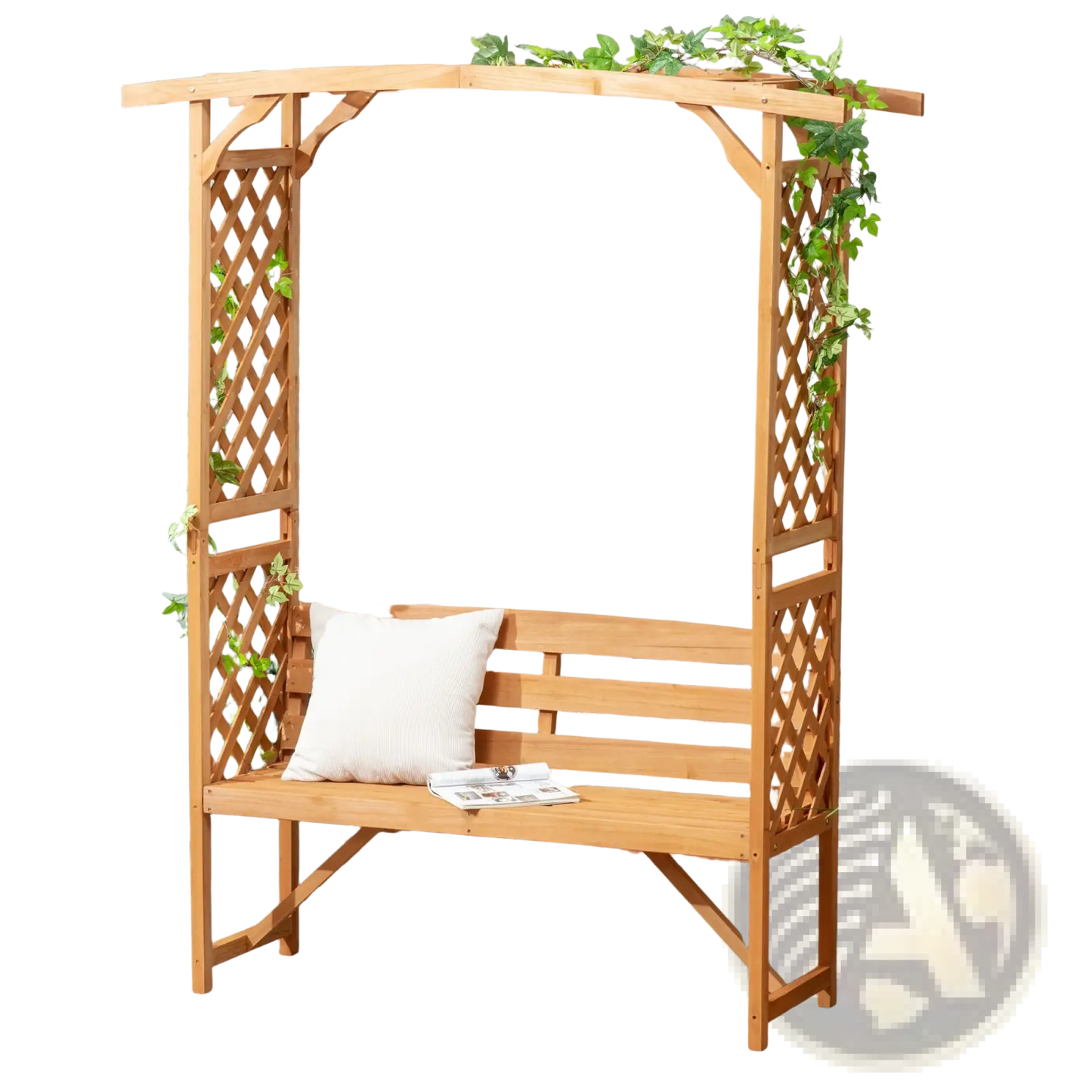 Arbor Garden Bench with Trellis and Pergola Arch