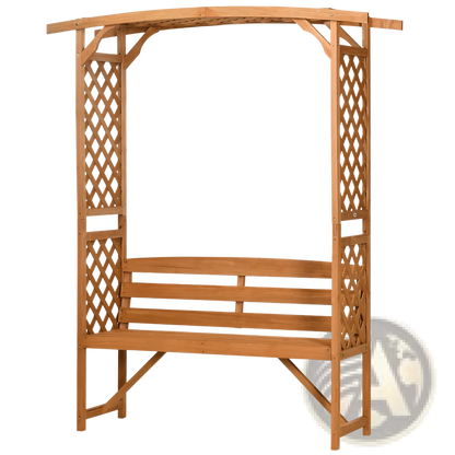 Arbor Garden Bench with Trellis and Pergola Arch