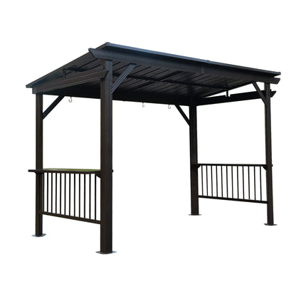 6.5x12FT Hardtop Grill Gazebo with Side Shelves