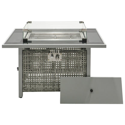 K&K Patio 8-Piece Patio Furniture Set with 43" Fire Pit Table