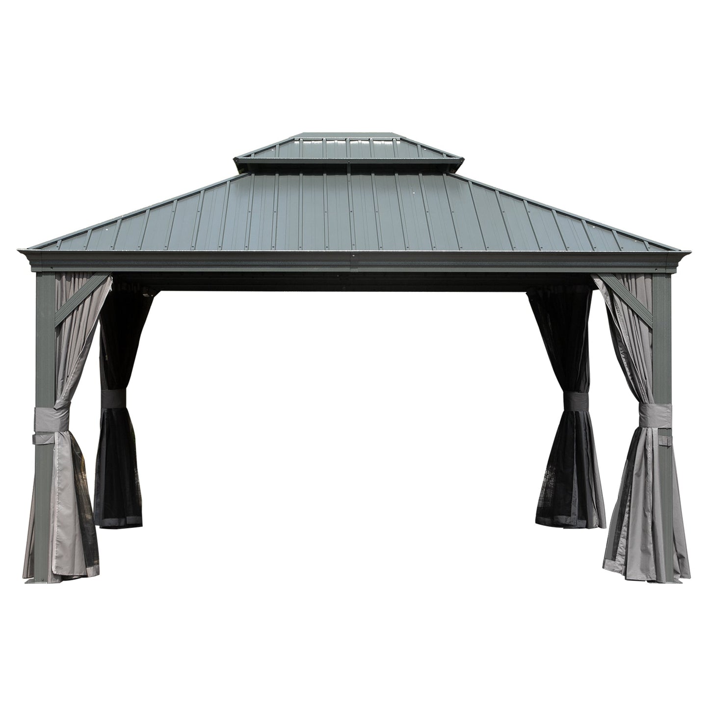 10' x 14' Hardtop Gazebo with Galvanized Steel Double Roof