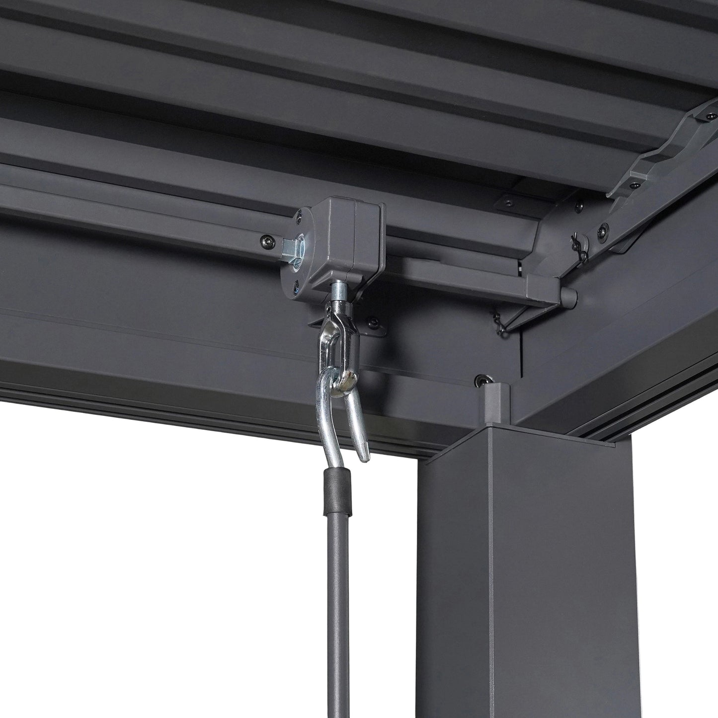 Byron Black Outdoor Pergola Aluminum with Adjustable Louvered Roof