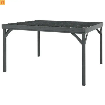 Pergola Wood Gray Open Roof Vine Garden 11.9x9.8ft